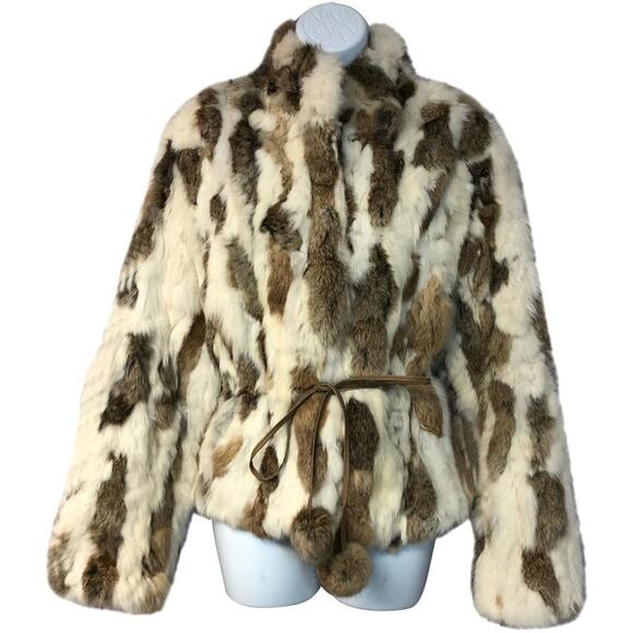 WILSONS LEATHER RABBIT FUR JACKET M